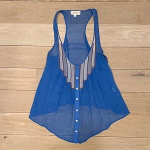 Lost April 100% Silk Racerback Flowy Tank, size M